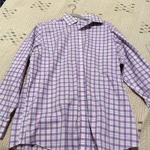 Jos. A. Bank Purple and White Plaid Shirt